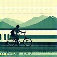 Transporte sostenible tren y bicicleta